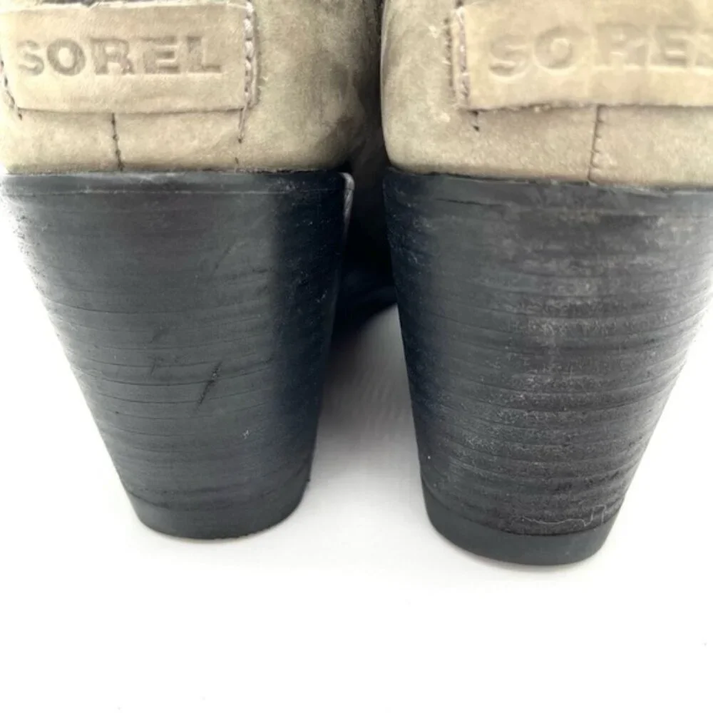 Sorel Women's After Hours Lace Quarry Mid-Calf Leather Boots Women Sz 10 - Picture 8 of 10
